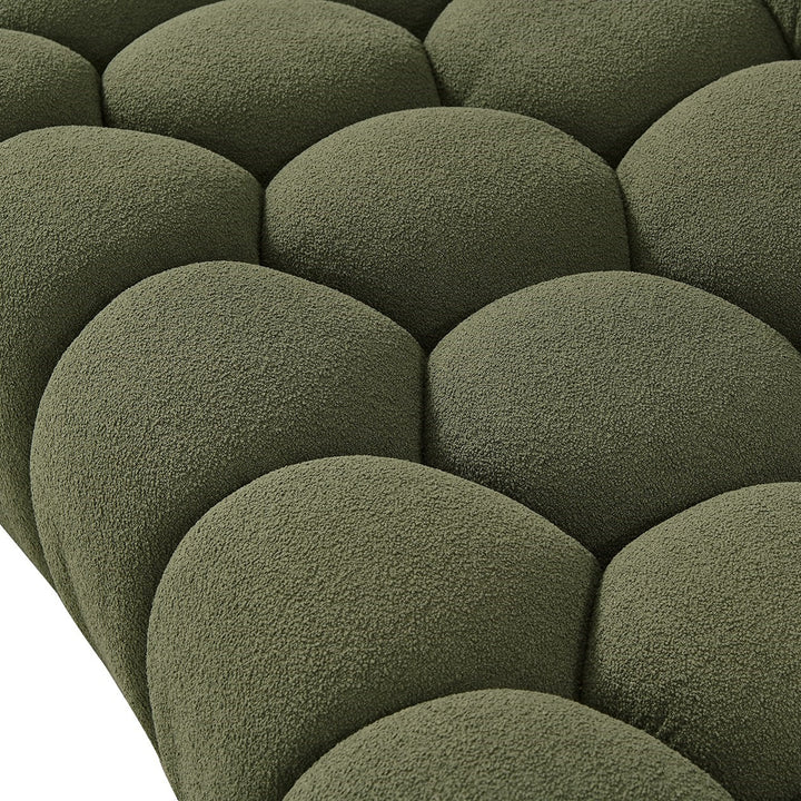 Yolonda - Modern Curved Green Fabric Chair