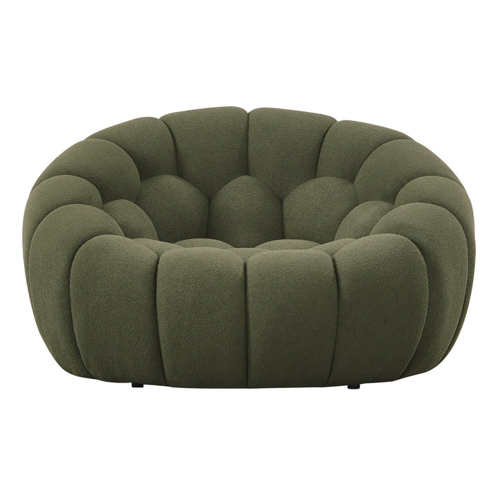 Yolonda - Modern Curved Green Fabric Chair