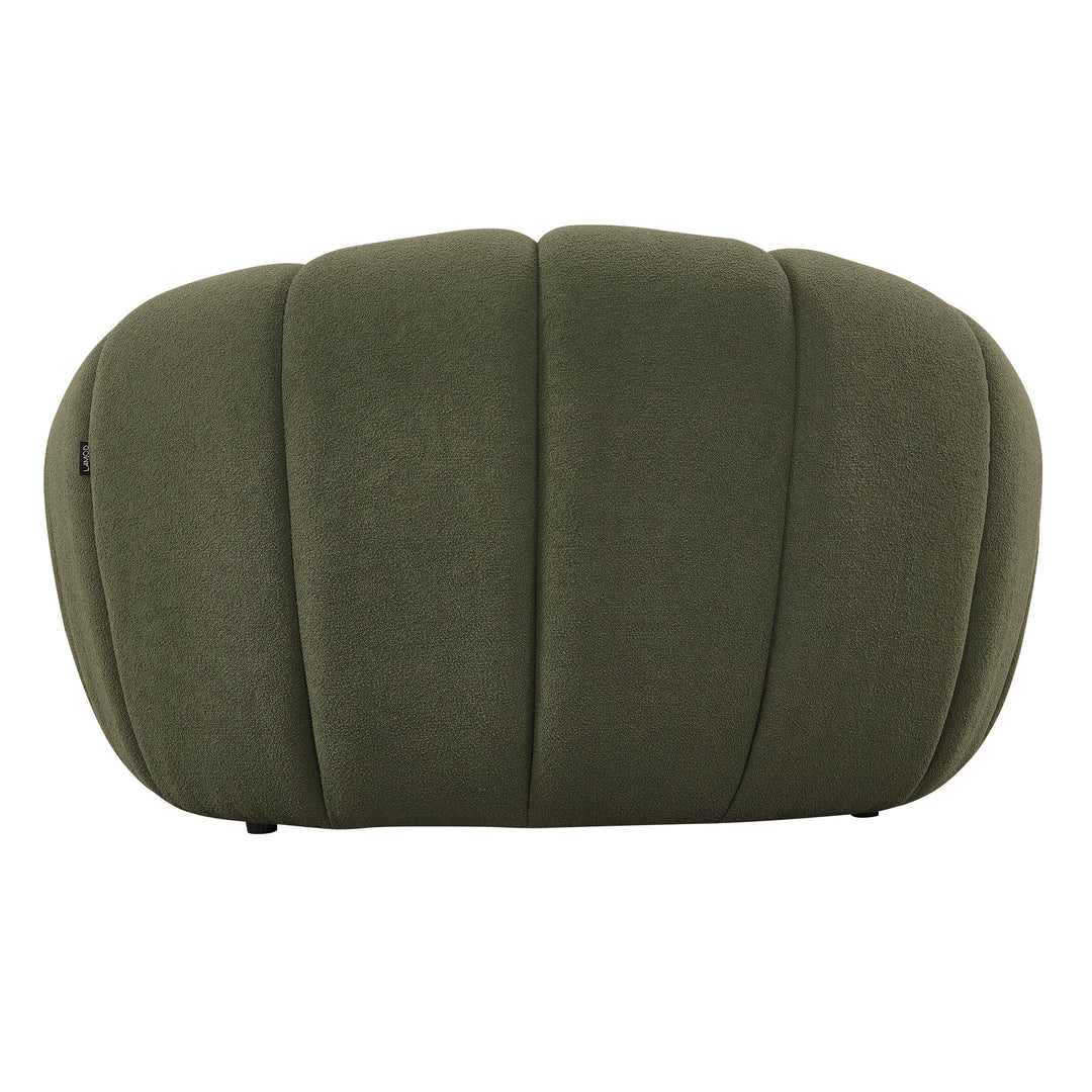 Yolonda - Modern Curved Green Fabric Chair