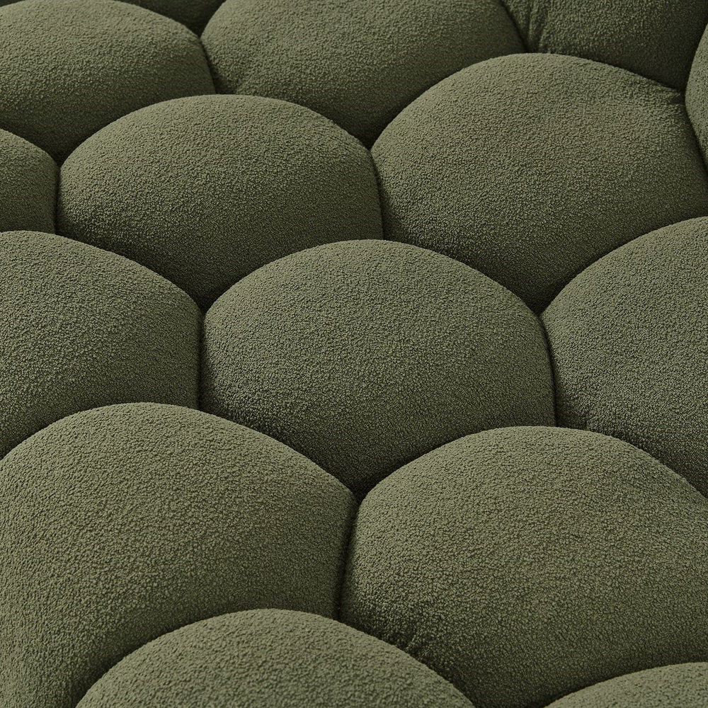 Yolonda - Modern Curved Green Fabric Loveseat - View 7