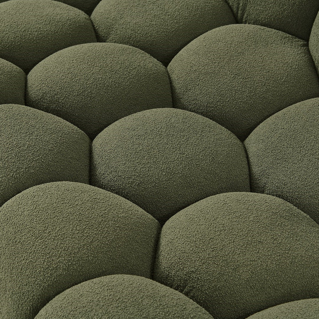 Yolonda - Modern Curved Green Fabric Loveseat