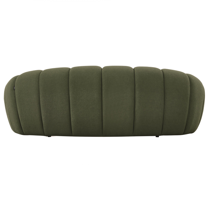 Yolonda - Modern Curved Green Fabric Loveseat