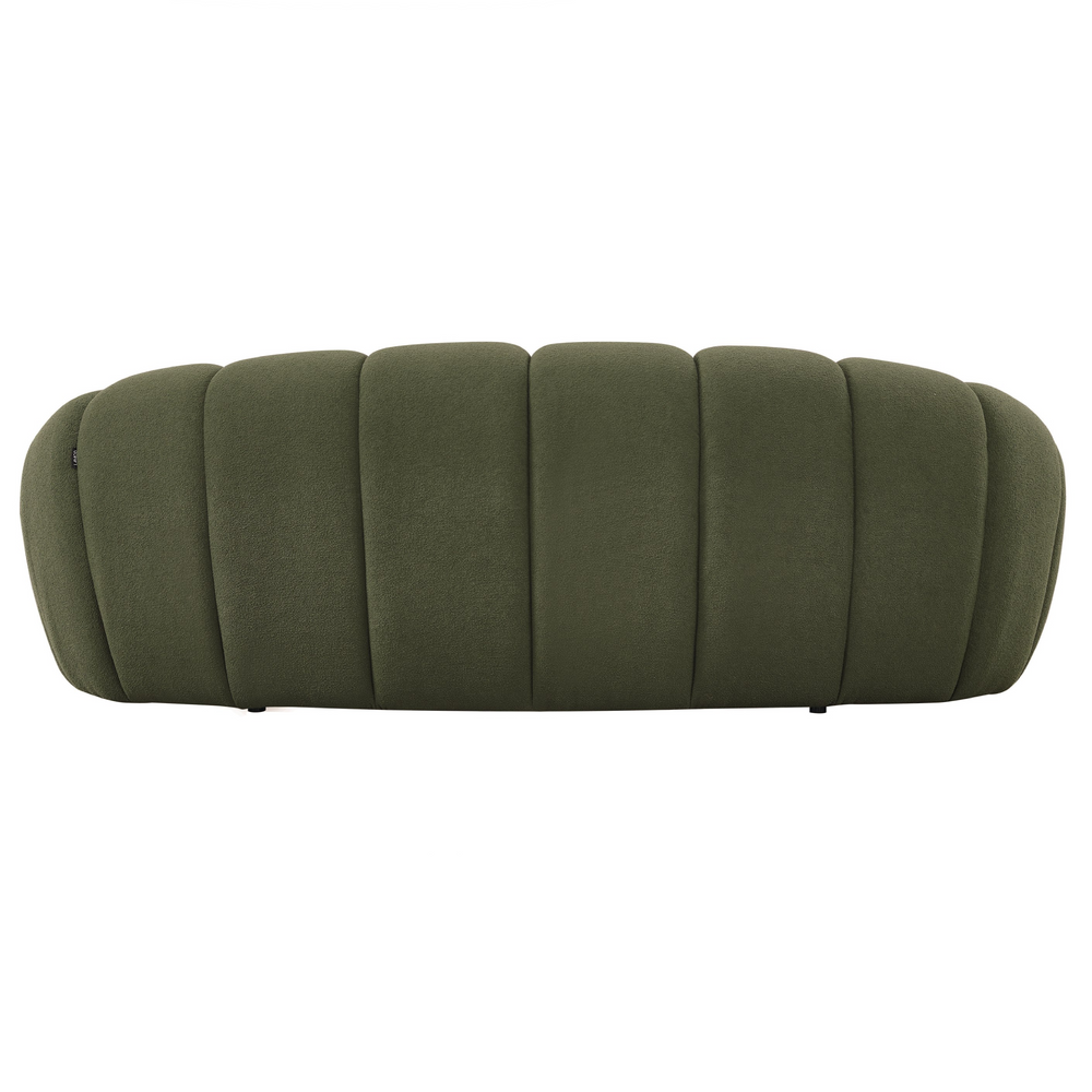 Yolonda - Modern Curved Green Fabric Loveseat - View 6