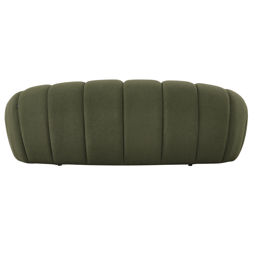 Yolonda - Modern Curved Green Fabric Loveseat