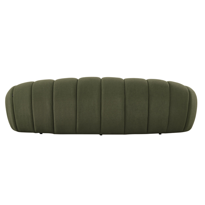 Yolonda - Modern Curved Green Fabric Sofa