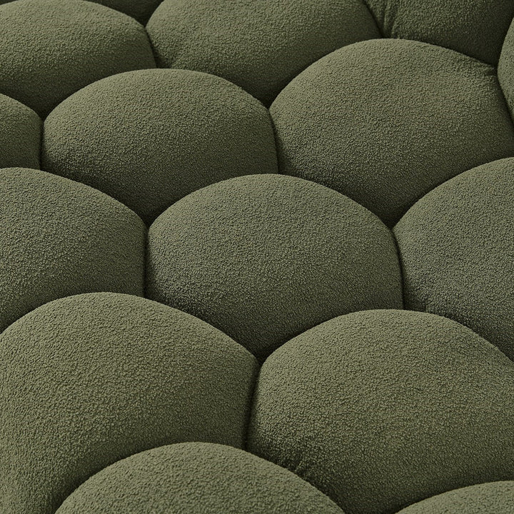 Yolonda - Modern Curved Green Fabric Sofa