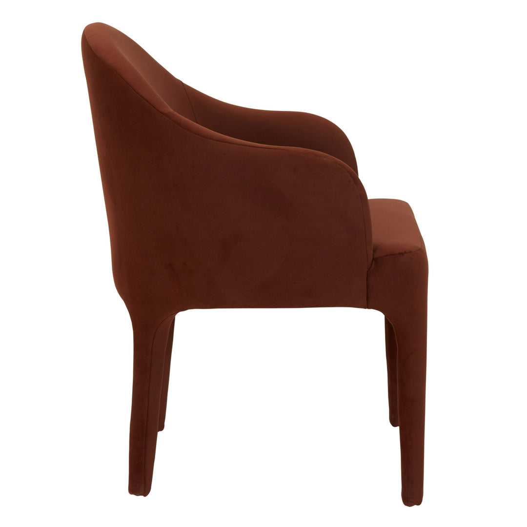Reedy - Modern Rust Velvet Dining Chair