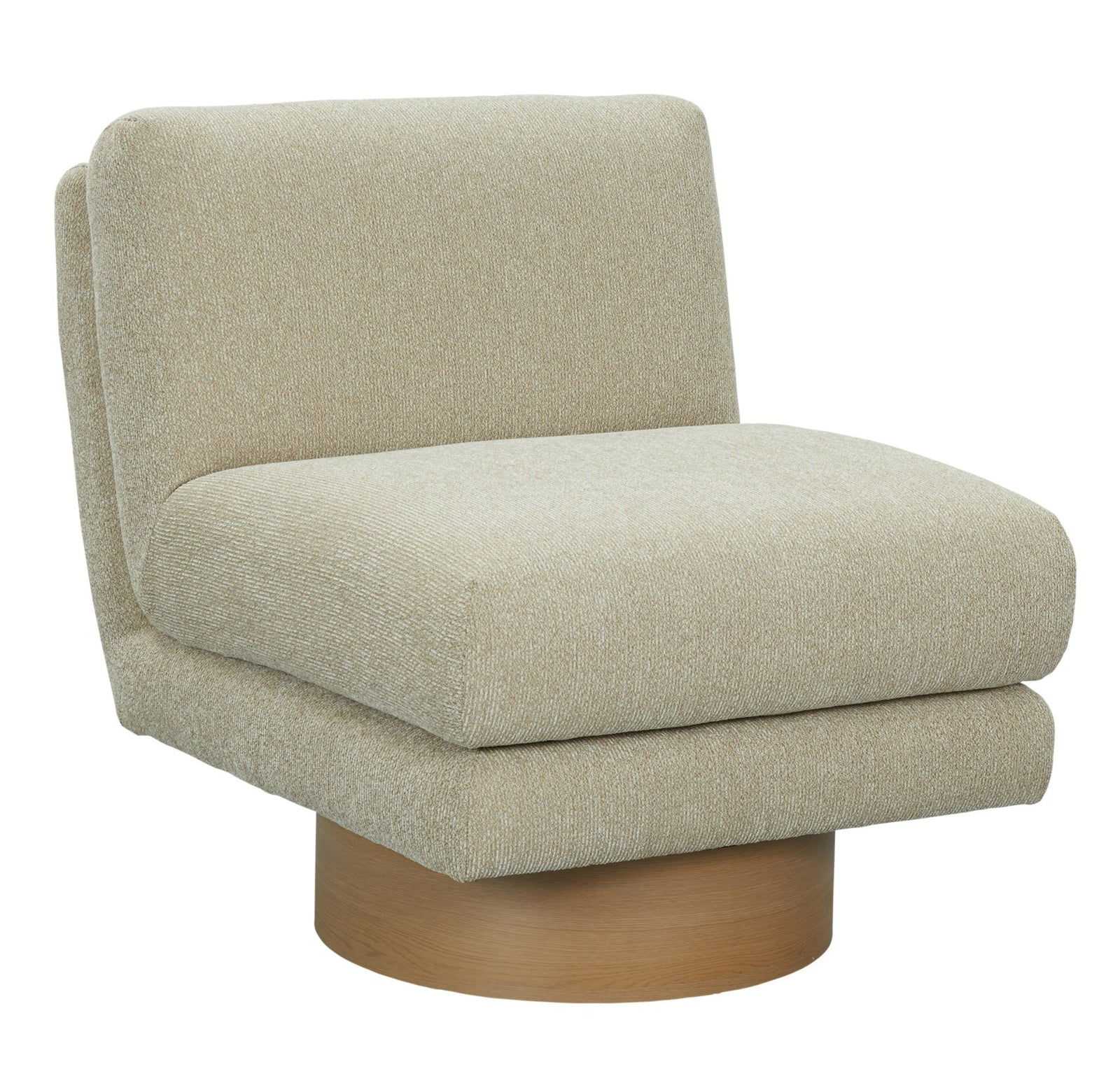 Petito - Modern Beige Fabric  Chestnut Accent Chair