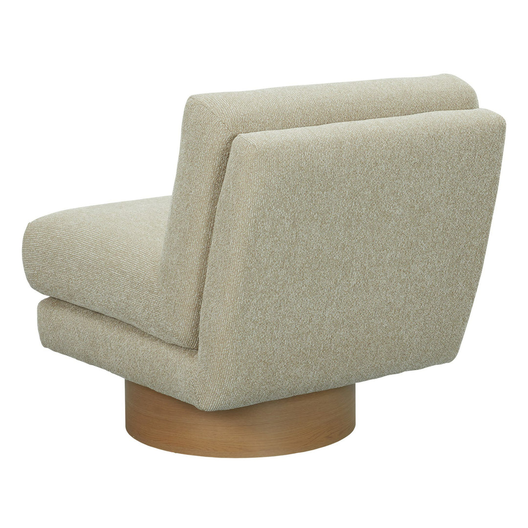 Petito - Modern Beige Fabric  Chestnut Accent Chair