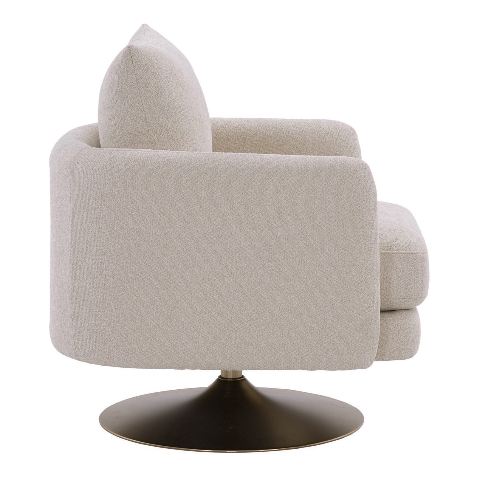 Doyle - Modern Cream Fabric  Gold Accent Chair