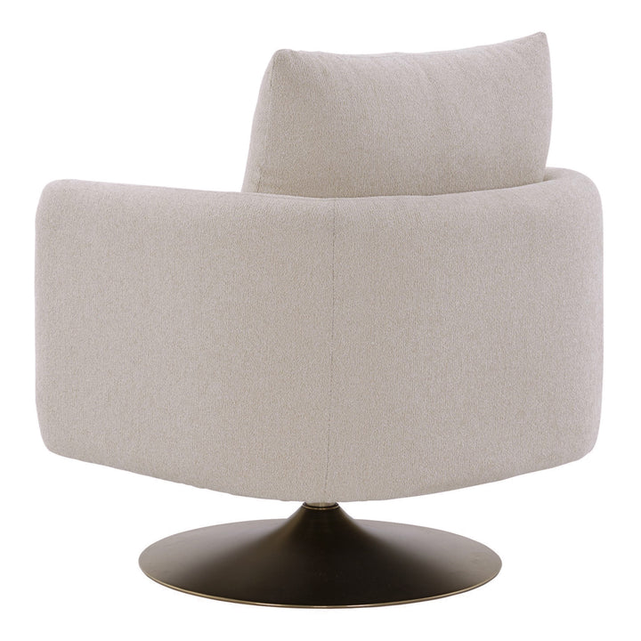 Doyle - Modern Cream Fabric  Gold Accent Chair