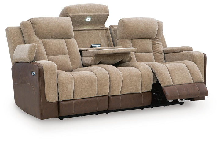 Mixed Motion Power Reclining Sofa - Brownstone (4)