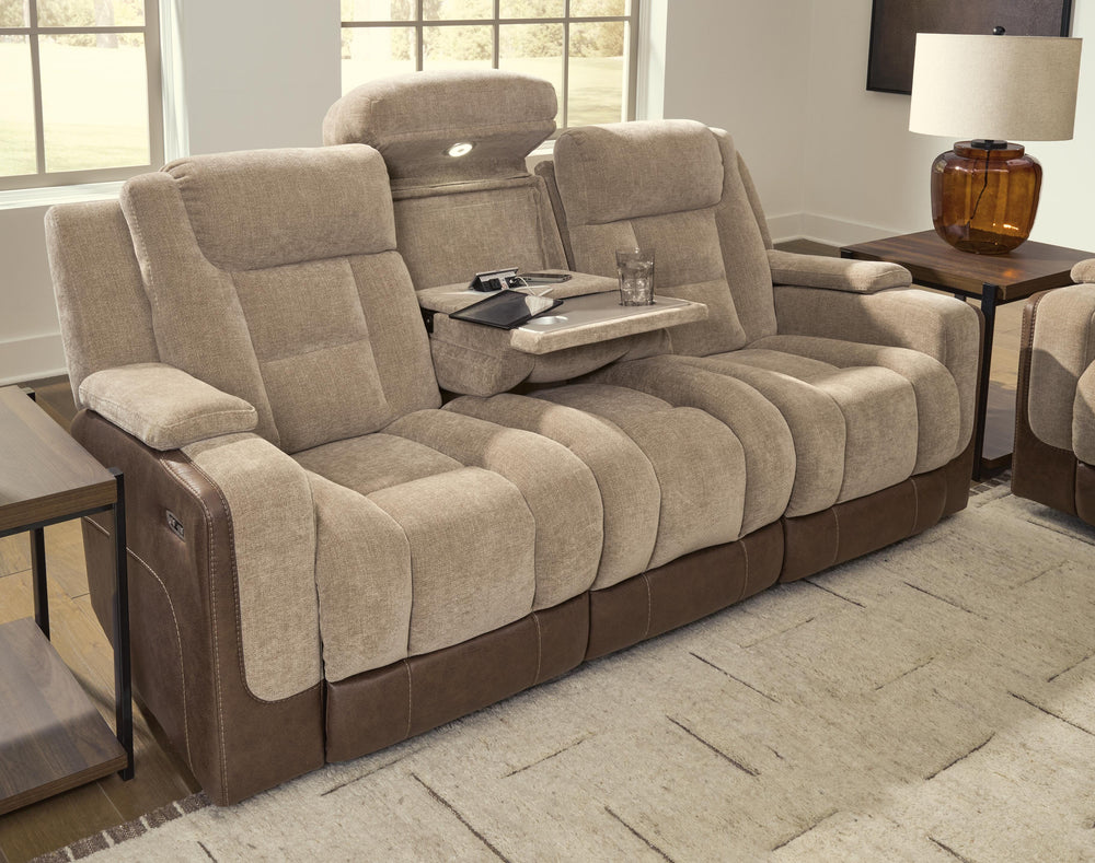 Mixed Motion Power Reclining Sofa - Brownstone (12)