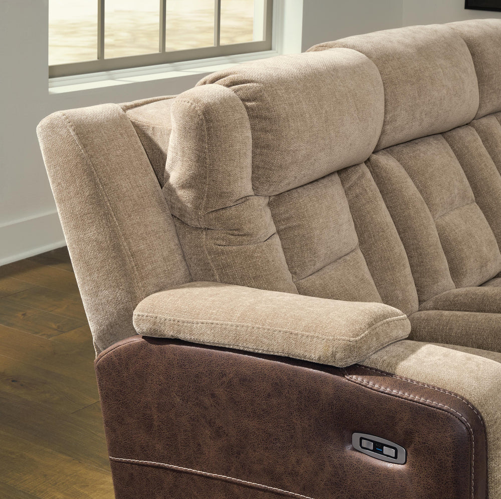 Mixed Motion Power Reclining Sofa - Brownstone (8)