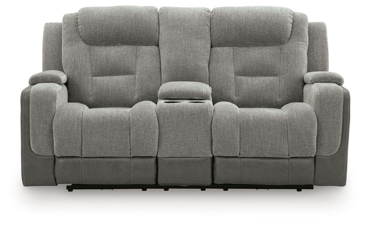 Mixed Motion Power Reclining Loveseat with Console - Shadow (4)