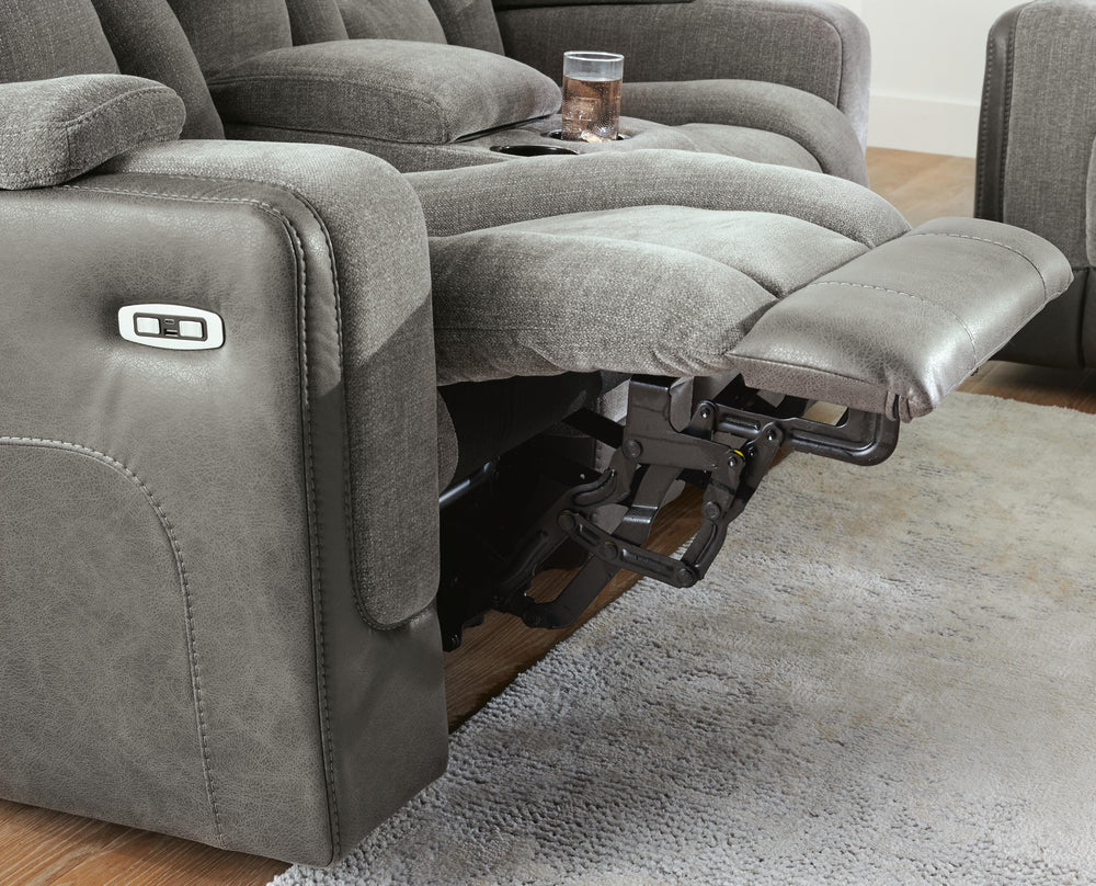 Mixed Motion Power Reclining Loveseat with Console - Shadow (9)