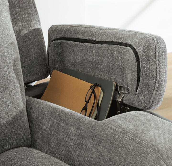 Mixed Motion Power Reclining Loveseat with Console - Shadow (7)