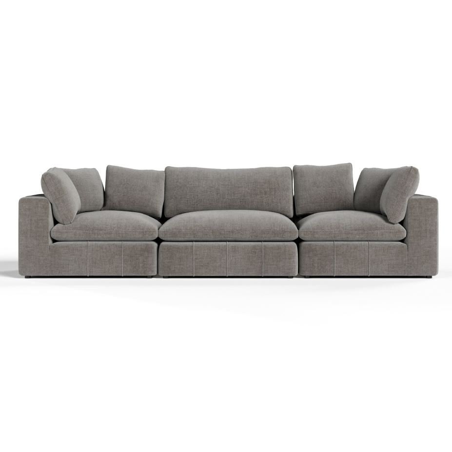 Vicki - Modern Grey Fabric Modular Sectional Sofa-3-Piece Sectional