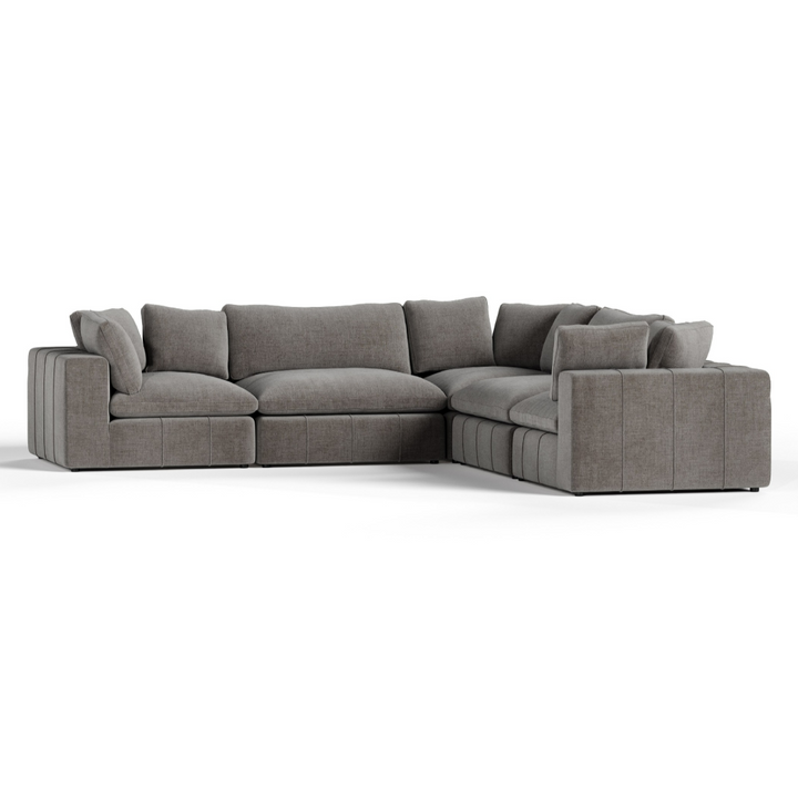 Vicki - Modern Grey Fabric Modular Sectional Sofa-5-Piece Sectional