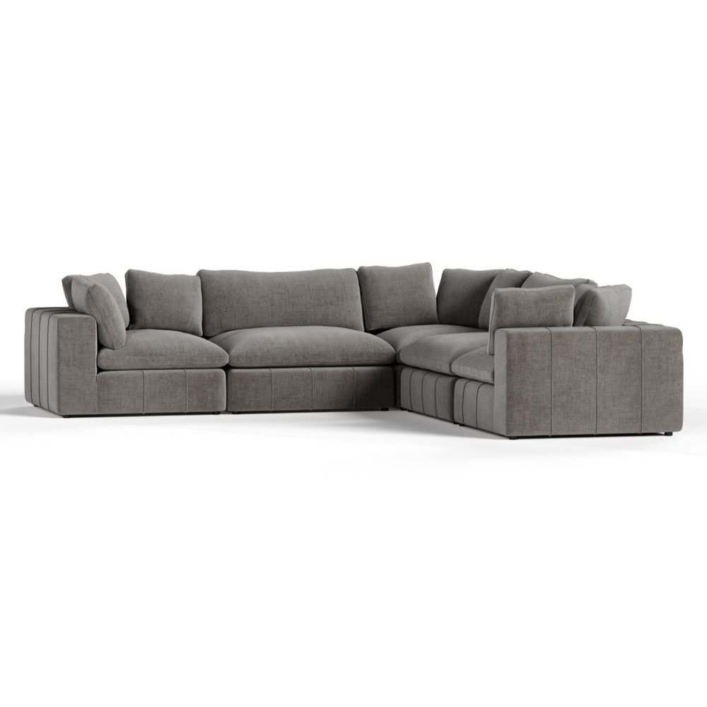 Vicki - Modern Grey Fabric Modular Sectional Sofa-5-Piece Sectional