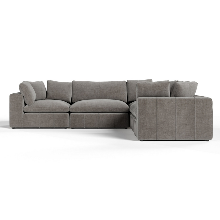 Vicki - Modern Grey Fabric Modular Sectional Sofa-5-Piece Sectional