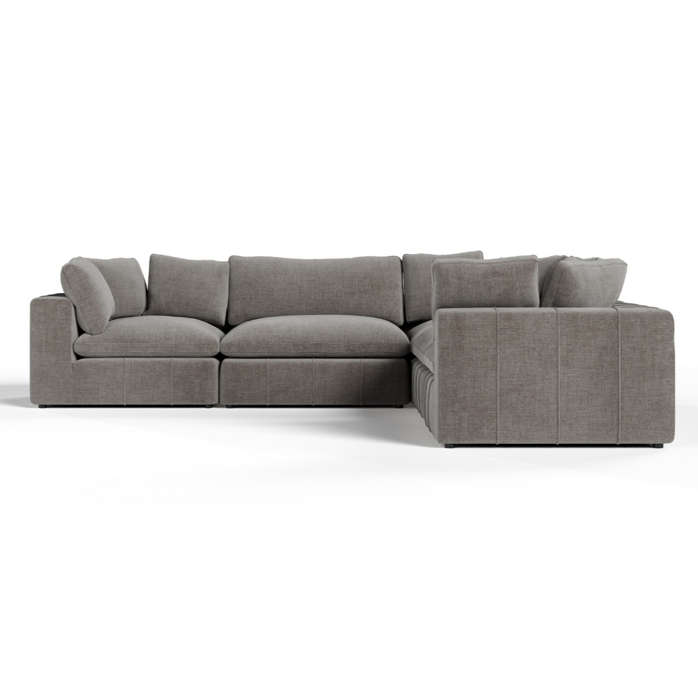 Vicki - Modern Grey Fabric Modular Sectional Sofa-5-Piece Sectional