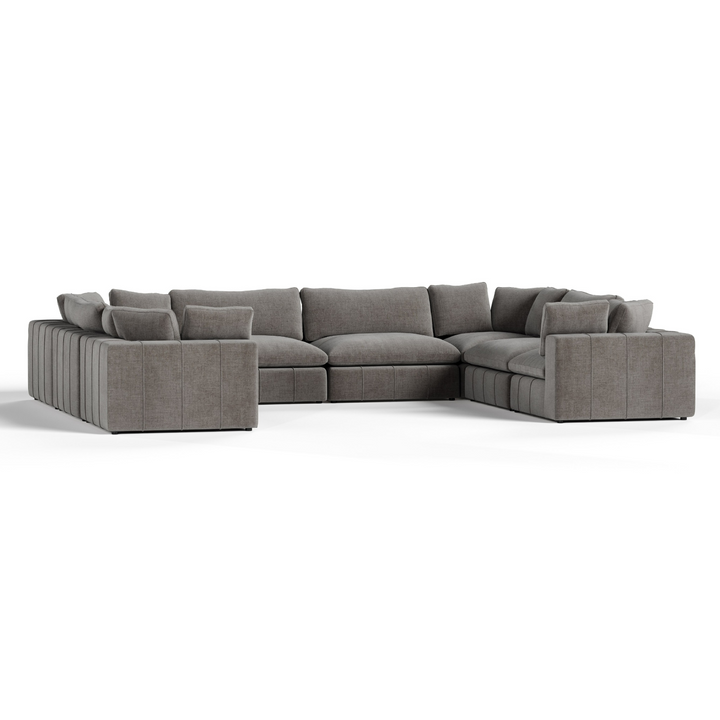 Vicki - Modern Grey Fabric Modular Sectional Sofa-8-Piece Sectional