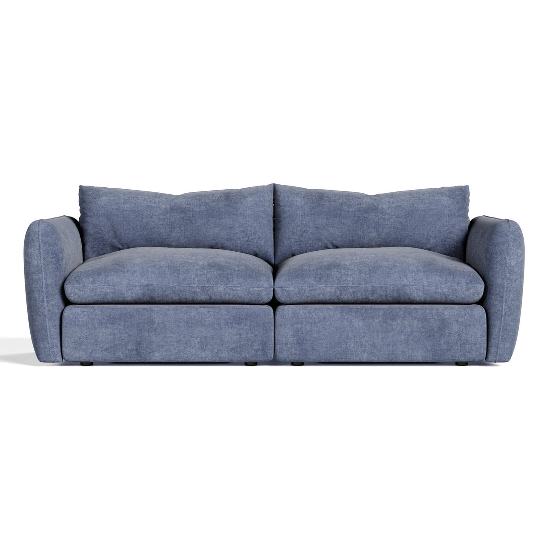 Kinsey - Modern Blue Fabric Modular Sectional Sofa-2-Piece Sectional