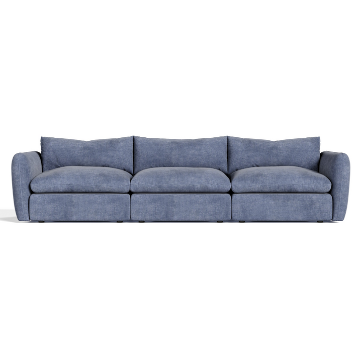 Kinsey - Modern Blue Fabric Modular Sectional Sofa-3-Piece Sectional