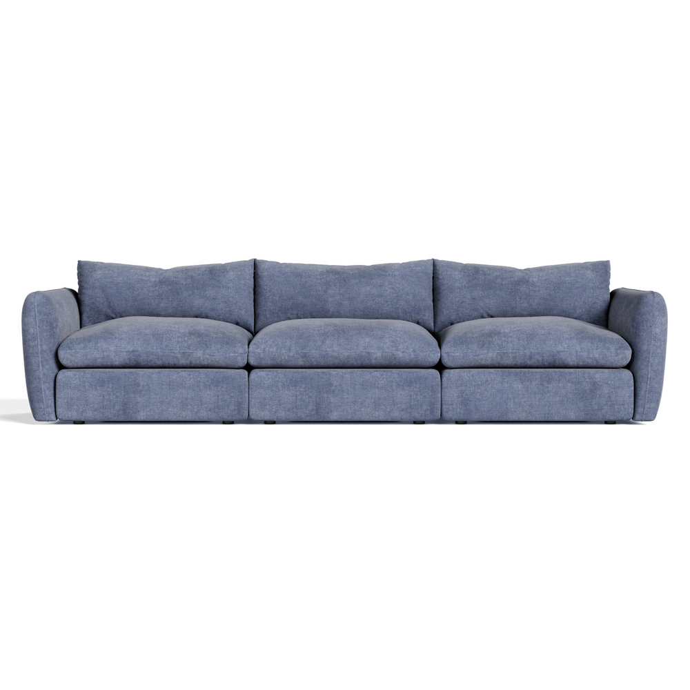 Kinsey - Modern Blue Fabric Modular Sectional Sofa-3-Piece Sectional