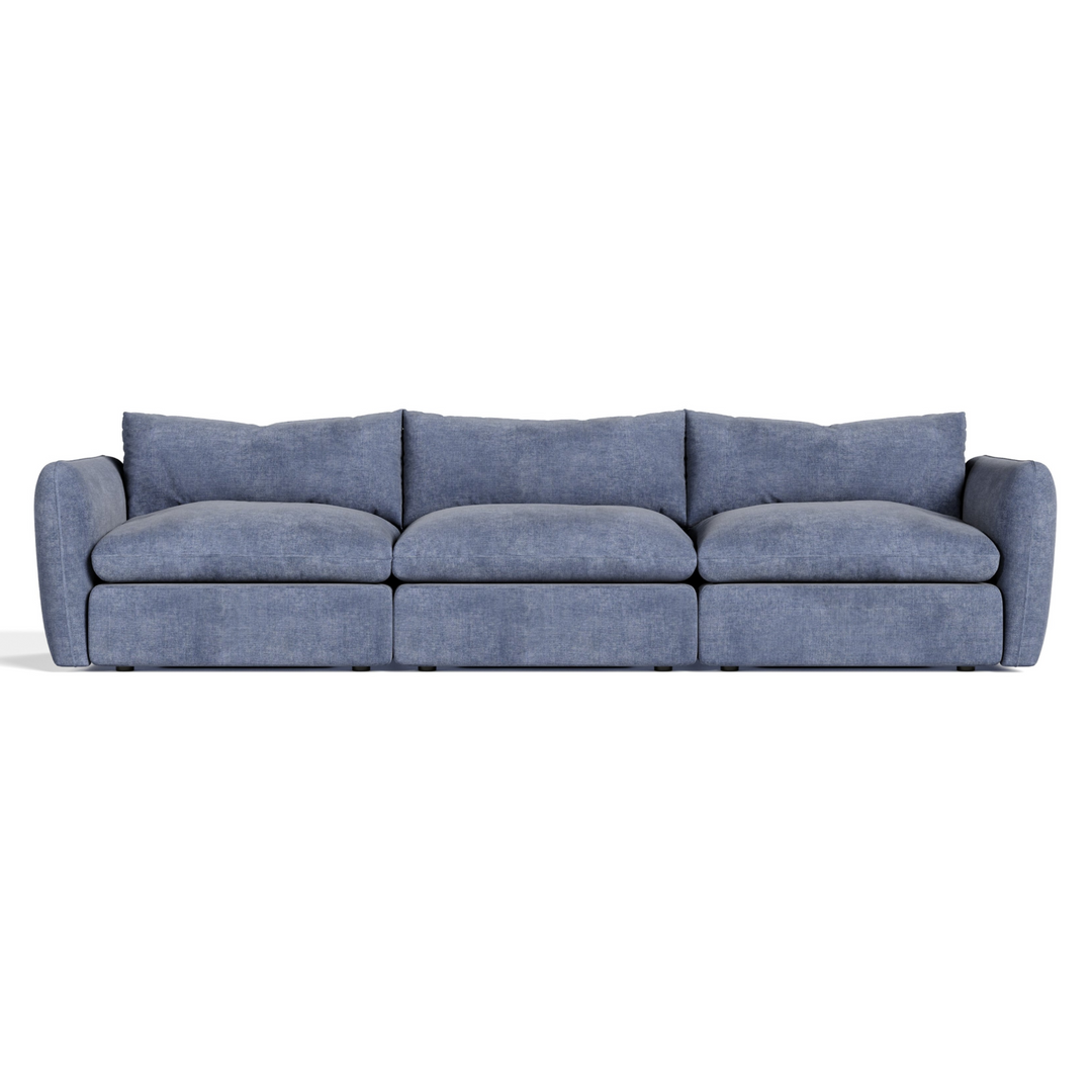 Kinsey - Modern Blue Fabric Modular Sectional Sofa-3-Piece Sectional