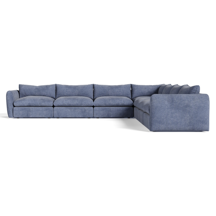 Kinsey - Modern Blue Fabric Modular Sectional Sofa-7-Piece Sectional
