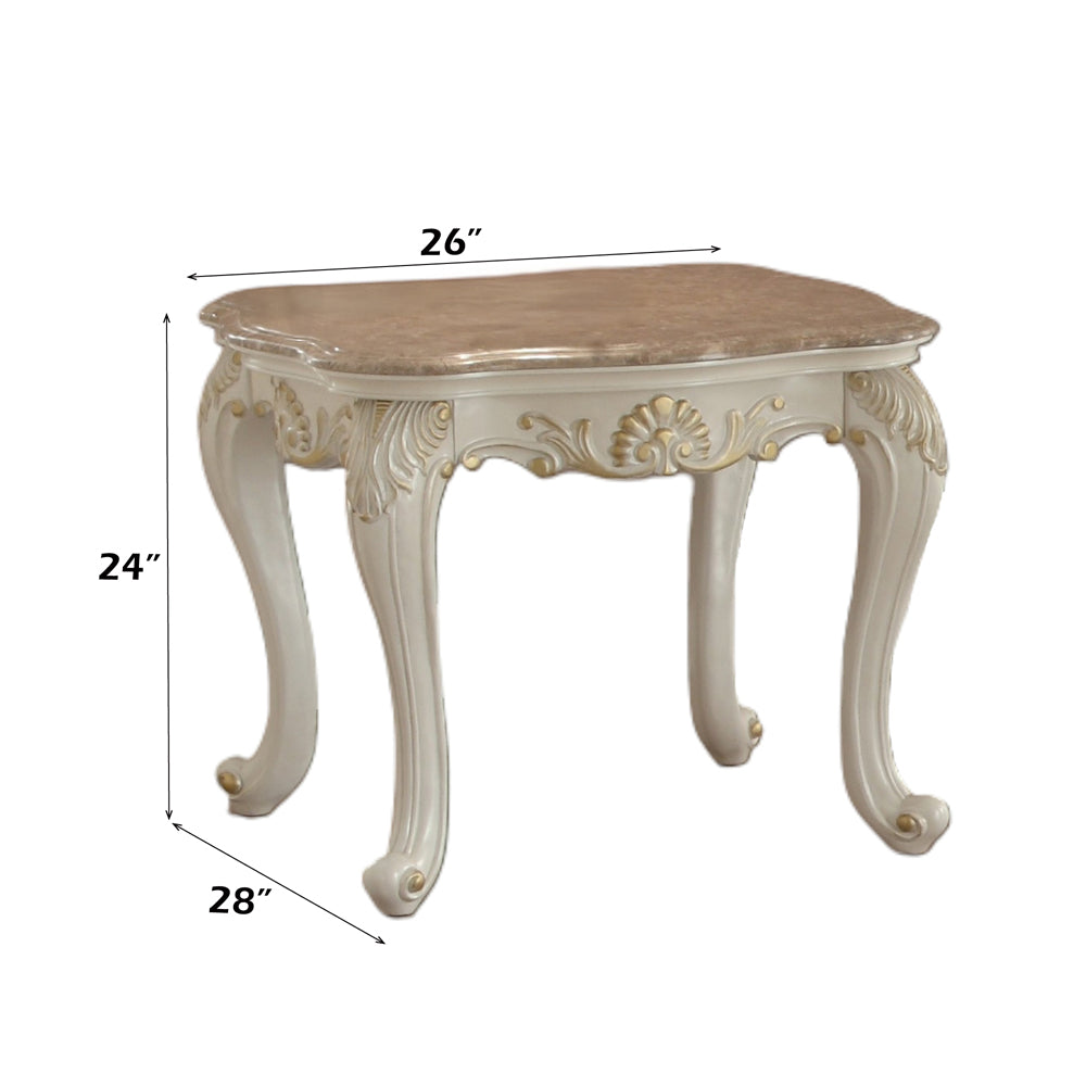 Chantelle End Table with Marble Top