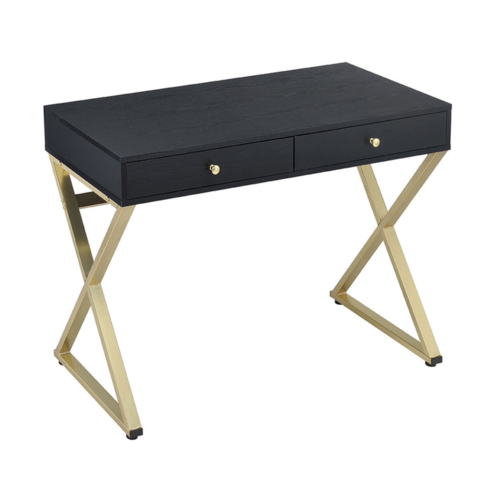 Coleen - Vanity Desk Same 92310) - Black & Brass