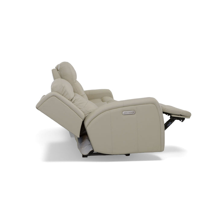 Flexsteel 1480-62PH-00911 Grant  Power Reclining Sofa With Power Headrests  Ivory
