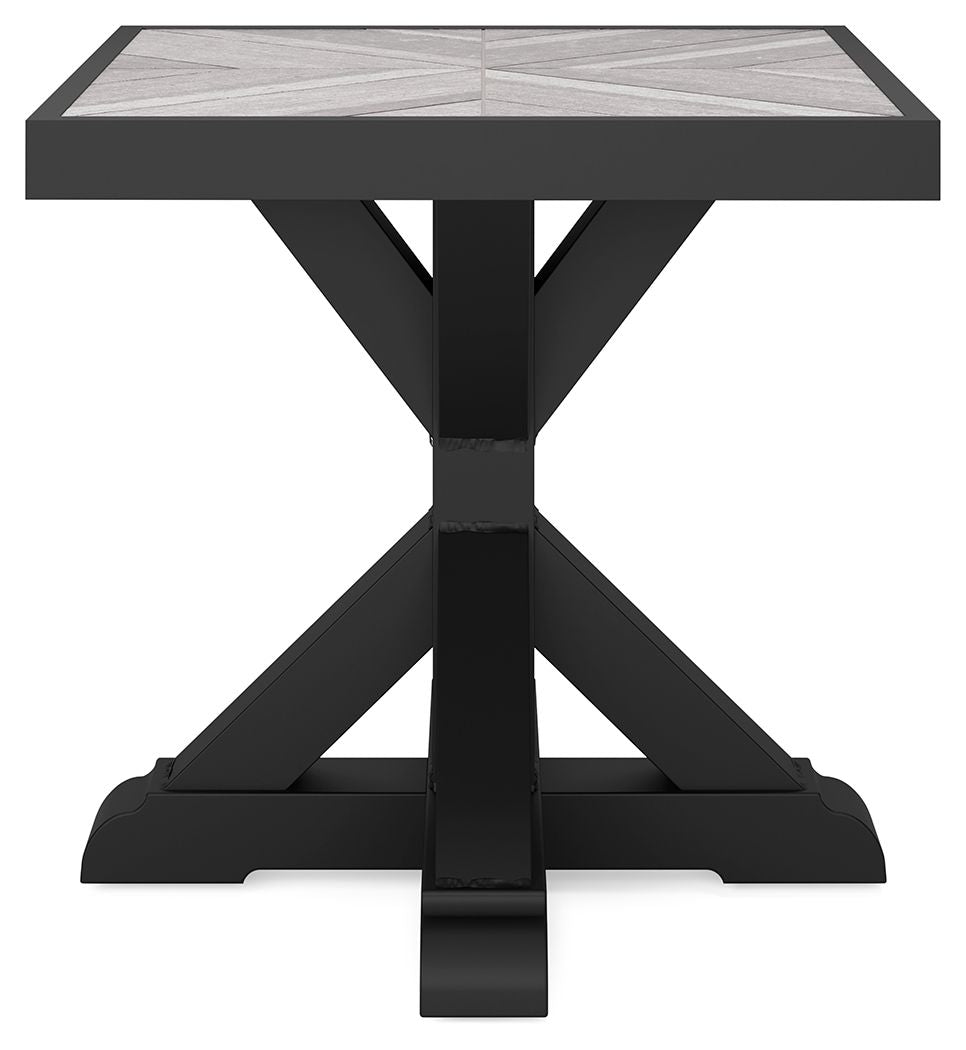 Beachcroft - Square End Table - Black / Light Gray