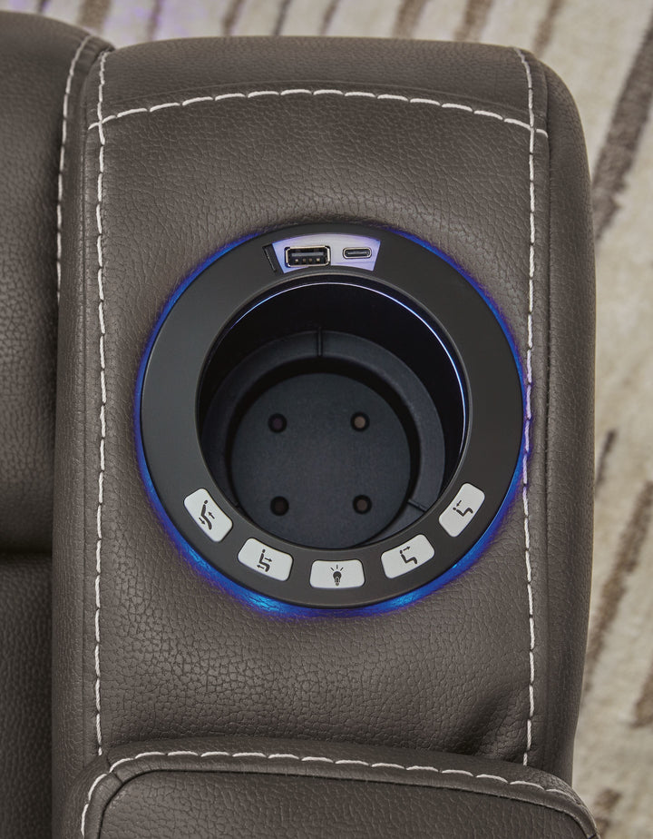 Feazada - Power Recliner With Adj Headrest - Shadow