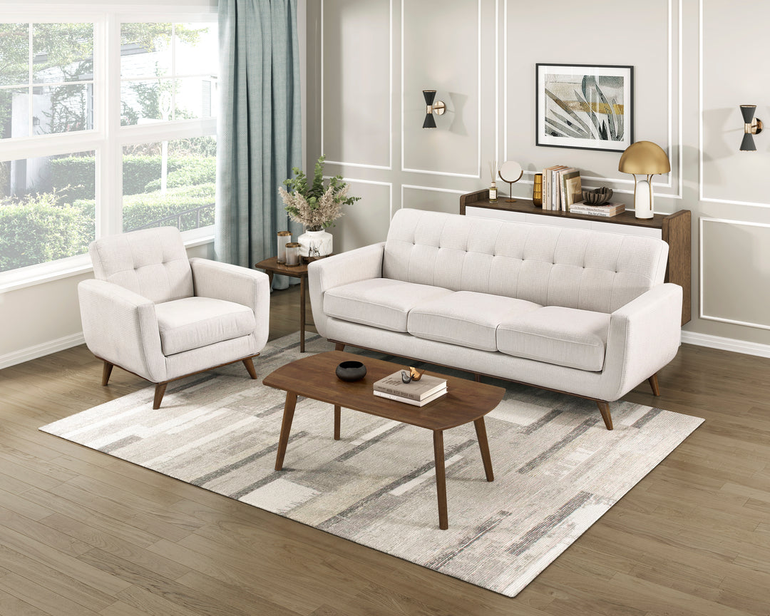 Martina Mid-Century Modern 84" Beige Sofa
