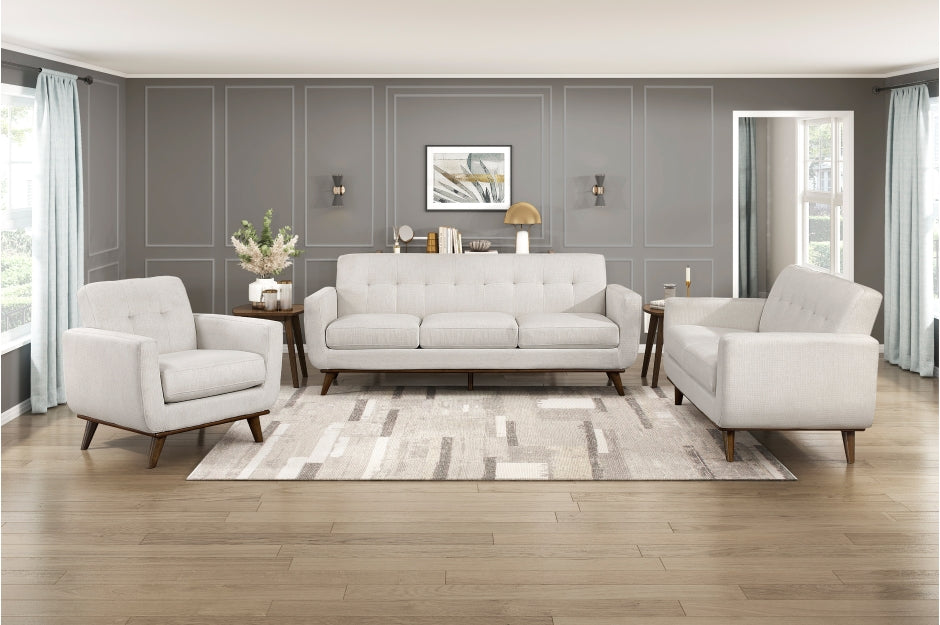 Martina Mid-Century Modern 84" Beige Sofa