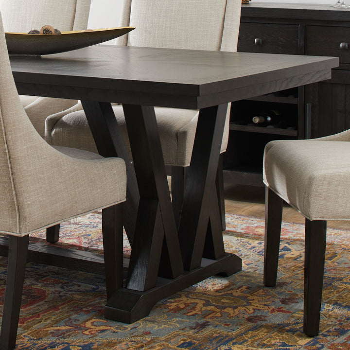 Lattice Rectangular Dining Table Dark Brown