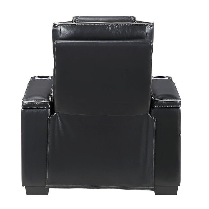 Apex Power Reclining Leather Chair with Heat &amp; Massage - Black
