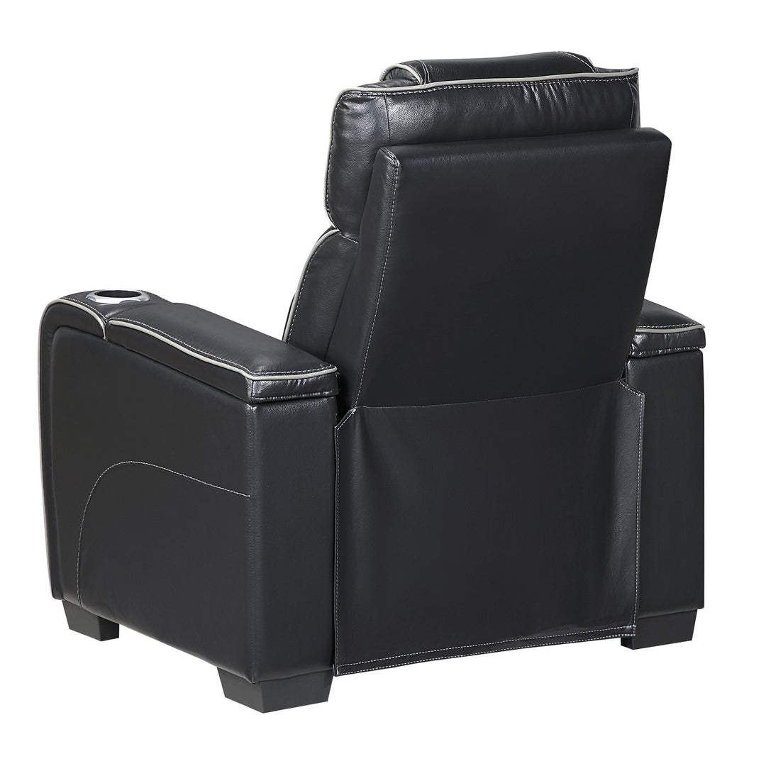 Apex Power Reclining Leather Chair with Heat & Massage - Black