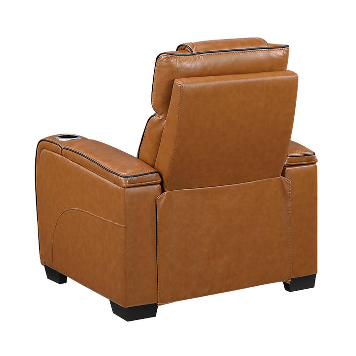 Apex Power Reclining Leather Chair with Heat &amp; Massage - Brown
