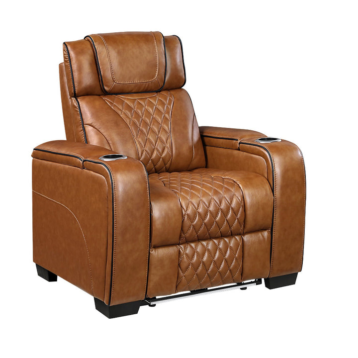 Power Reclining Chair with Power Headrest, Storage Arms with Cup Holders, Air Massage and Heat, LED Lighting and Charging Ports