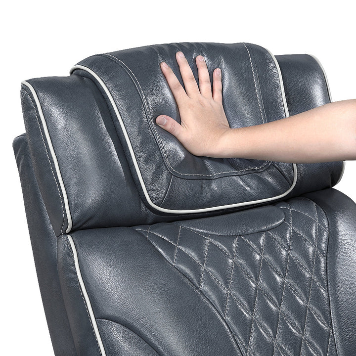 Apex Power Triple Leather Power Reclining Sofa &amp; Loveseat with Air Massage and Heat