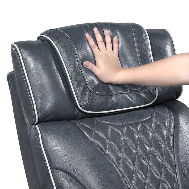 Apex Power Triple Leather Power Reclining Sofa &amp; Loveseat with Air Massage and Heat
