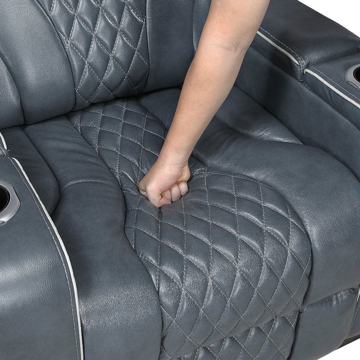 Apex Power Triple Leather Power Reclining Sofa &amp; Loveseat with Air Massage and Heat