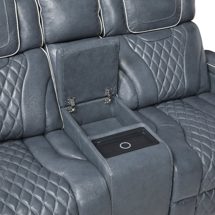 Apex Power Triple Leather Power Reclining Sofa &amp; Loveseat with Air Massage and Heat