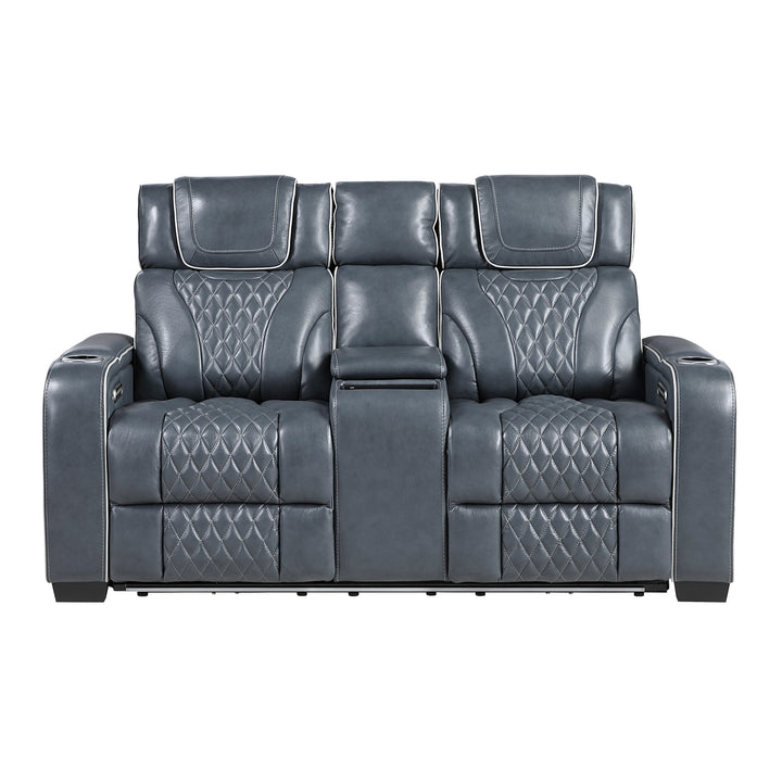 Apex Power Triple Leather Power Reclining Sofa &amp; Loveseat with Air Massage and Heat