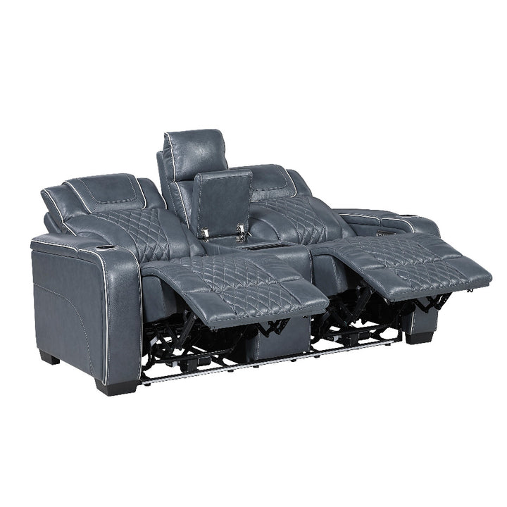Apex Power Triple Leather Power Reclining Sofa &amp; Loveseat with Air Massage and Heat